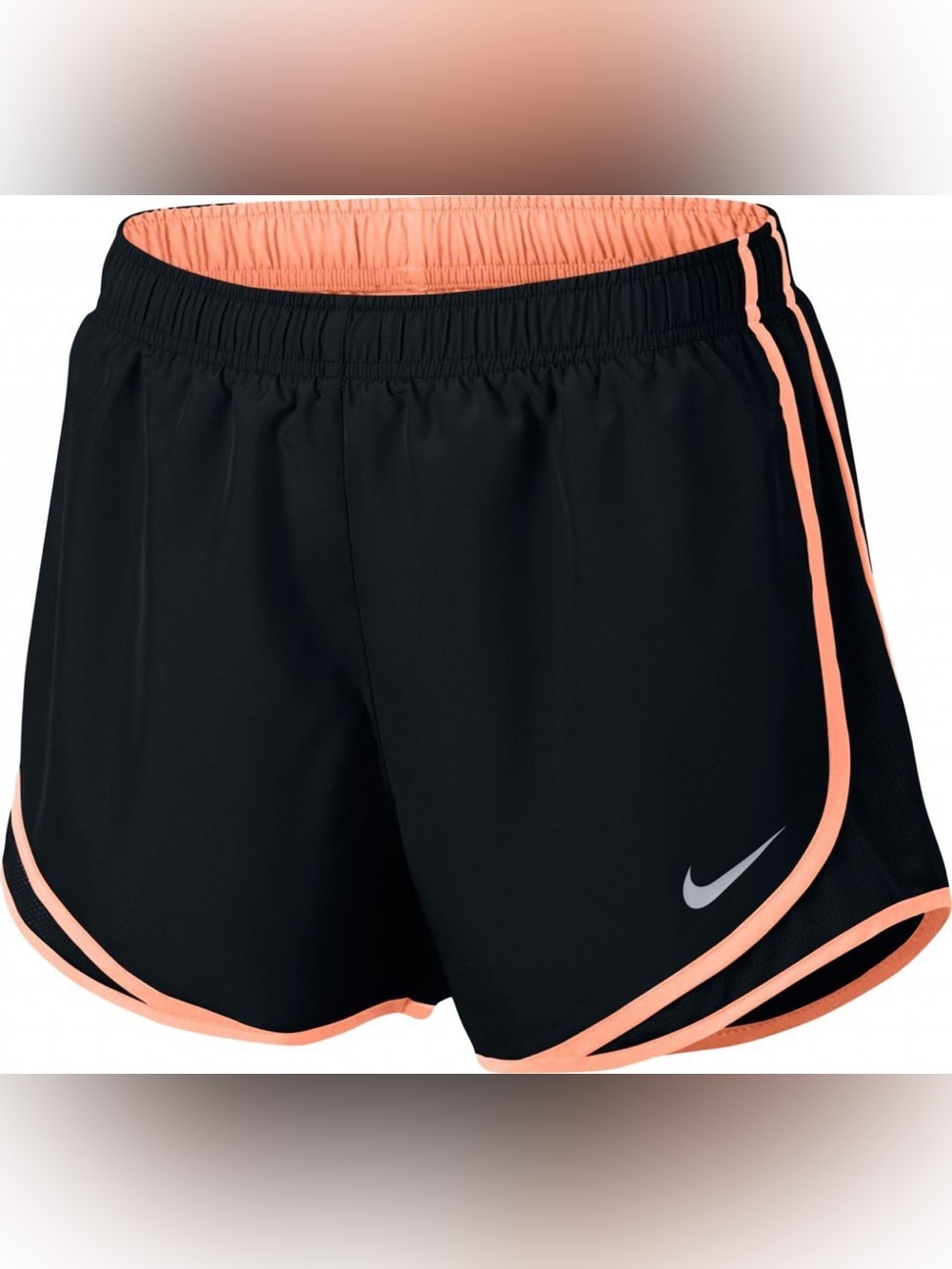 Nike Women’s Black Athletic Shorts with Peach Trim